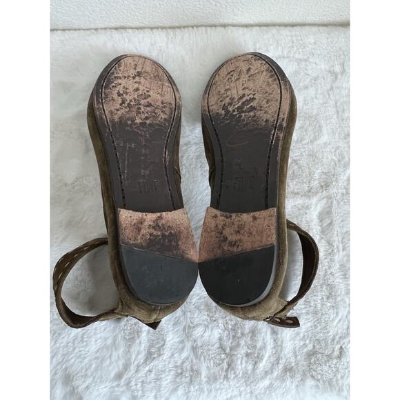 Frye Carson Womens Suede Leather Zip Back Ankle Strap Ballet Flats Size 7.5 - Picture 12 of 12